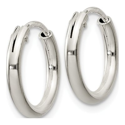 Sterling Silver 14mm Hoop Earrings – view 3