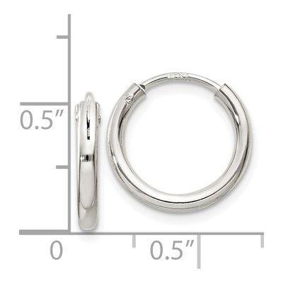 Sterling Silver 14mm Hoop Earrings – view 5