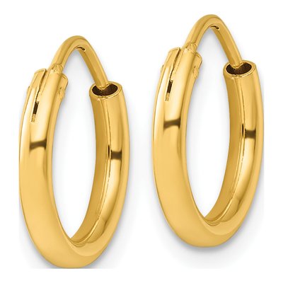 Gold-Plated Sterling Silver 13mm Endless Hoop Earrings – view 3