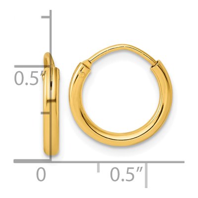 Gold-Plated Sterling Silver 13mm Endless Hoop Earrings – view 5
