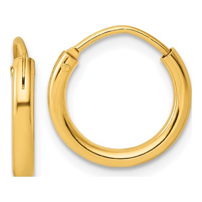 Gold-Plated Sterling Silver 13mm Endless Hoop Earrings