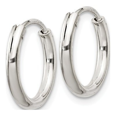 Sterling Silver 15mm Hoop Earrings – view 3