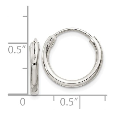 Sterling Silver 15mm Hoop Earrings – view 5