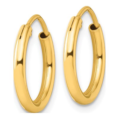 Gold-Plated Sterling Silver 15mm Hoop Earrings – view 3