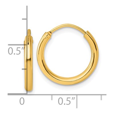 Gold-Plated Sterling Silver 15mm Hoop Earrings – view 5