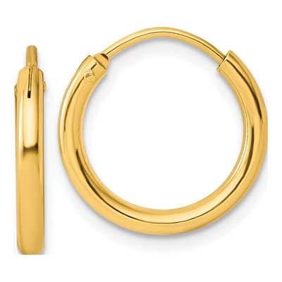 Gold-Plated Sterling Silver 15mm Hoop Earrings