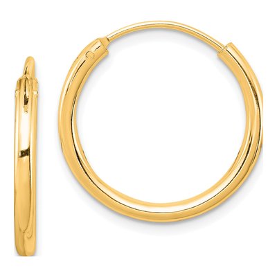 Gold-Plated Sterling Silver 19mm Gold-Flash Endless Hoop Earrings