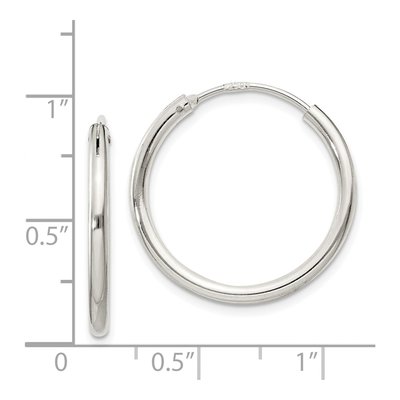 Sterling Silver 22mm Hoop Earrings – view 5