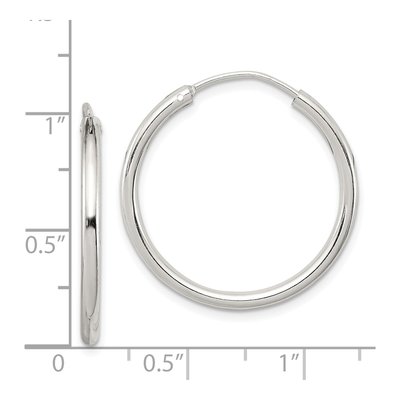 Sterling Silver 26mm Hoop Earrings – view 5