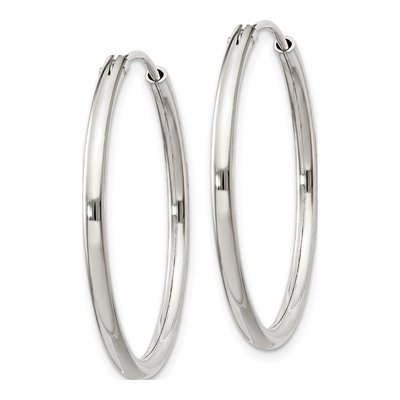 Sterling Silver 28mm Hoop Earrings – view 3