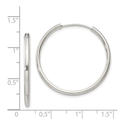 Sterling Silver 28mm Hoop Earrings – view 5