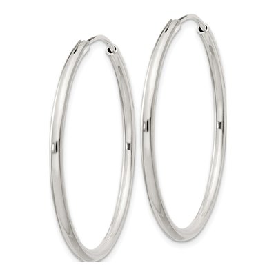 Sterling Silver 36mm Hoop Earrings – view 3