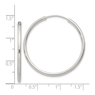 Sterling Silver 36mm Hoop Earrings – view 5