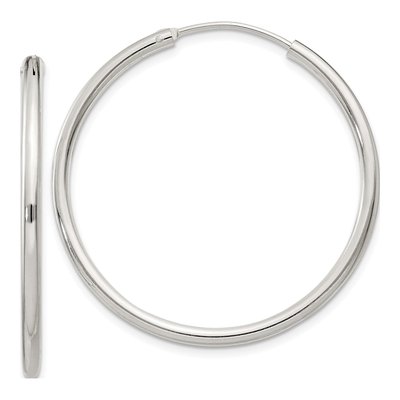 Sterling Silver 36mm Hoop Earrings