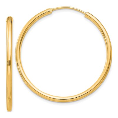 Gold-Plated Sterling Silver 36mm Gold-Flash Endless Hoop Earrings