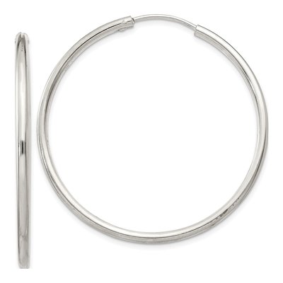 Sterling Silver 41mm Hoop Earrings