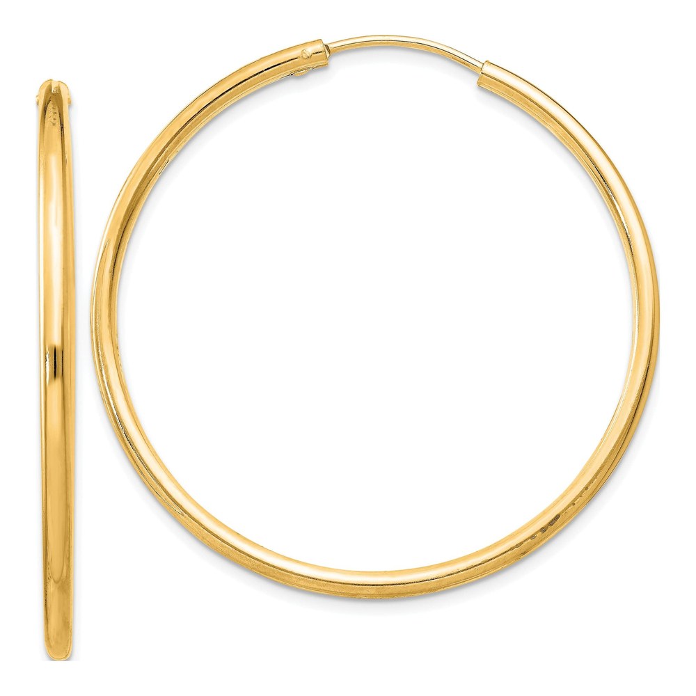 Gold-Plated Sterling Silver 41mm Gold-Flash Endless Hoop Earrings