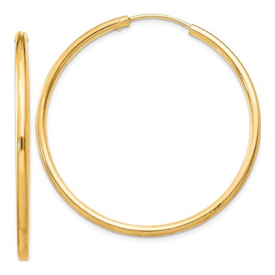 Gold-Plated Sterling Silver 41mm Gold-Flash Endless Hoop Earrings