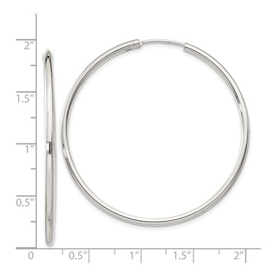 Sterling Silver 45mm Hoop Earrings – view 5
