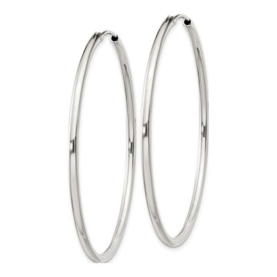Sterling Silver 50mm Hoop Earrings – view 3