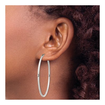 Sterling Silver 50mm Hoop Earrings – view 4