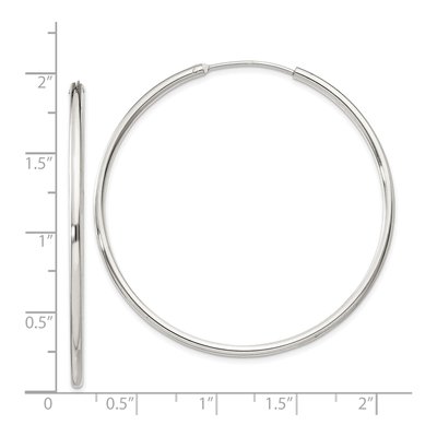Sterling Silver 50mm Hoop Earrings – view 5