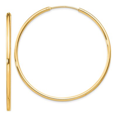 Gold-Plated Sterling Silver 50mm Endless Hoop Earrings