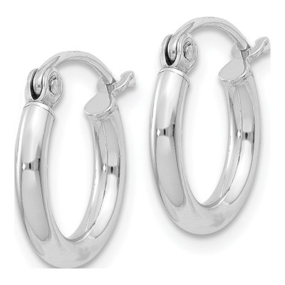 Sterling Silver 14mm Hoop Earrings – view 3