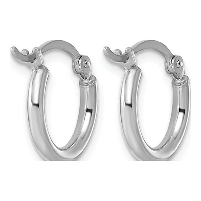 Sterling Silver 14mm Hoop Earrings – view 5