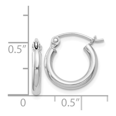 Sterling Silver 14mm Hoop Earrings – view 6