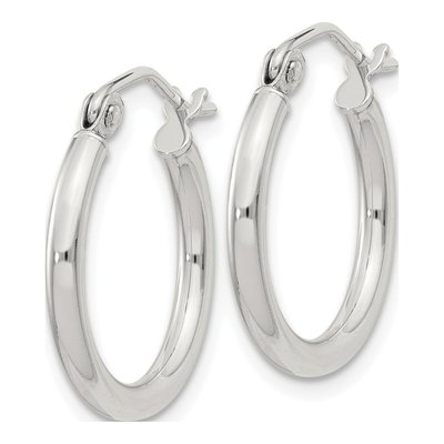 Sterling Silver 19mm Round Hoop Earrings – view 3