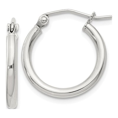 Sterling Silver 19mm Round Hoop Earrings