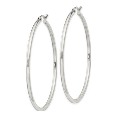 Sterling Silver 52mm Round Hoop Earrings – view 3
