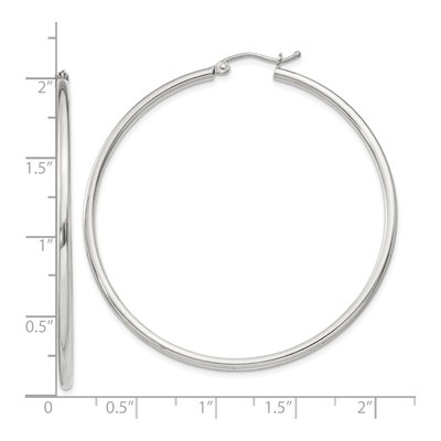 Sterling Silver 52mm Round Hoop Earrings – view 5