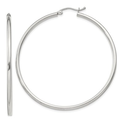 Sterling Silver 52mm Round Hoop Earrings