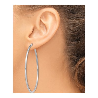 Sterling Silver 63mm Hoop Earrings – view 4