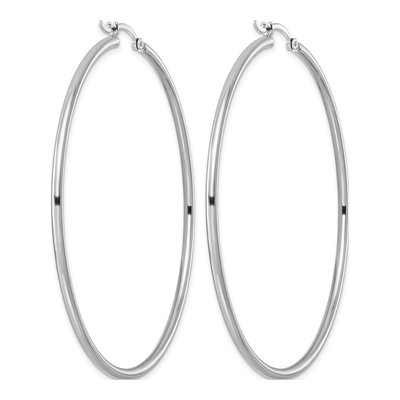 Sterling Silver 63mm Hoop Earrings – view 5