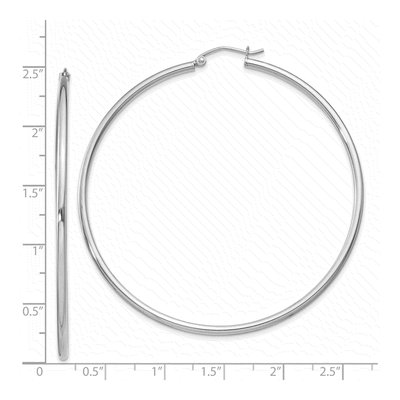 Sterling Silver 63mm Hoop Earrings – view 6