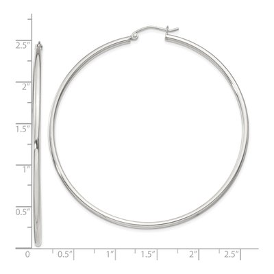 Sterling Silver 63mm Round Hoop Earrings – view 5