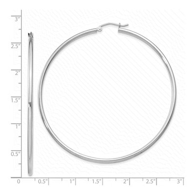 Sterling Silver 67mm Hoop Earrings – view 6
