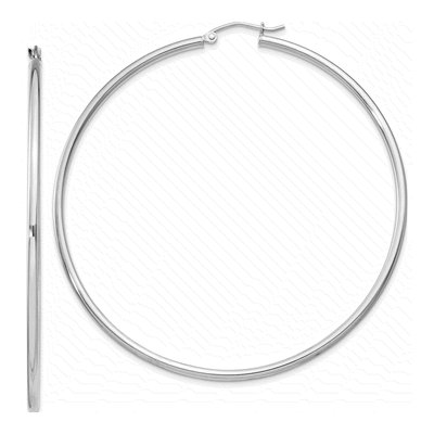 Sterling Silver 67mm Hoop Earrings