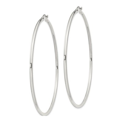Sterling Silver 67mm Round Hoop Earrings – view 3