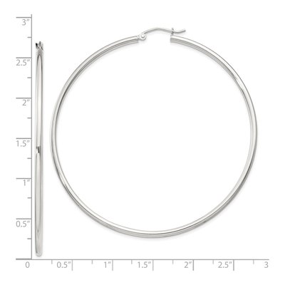 Sterling Silver 67mm Round Hoop Earrings – view 5