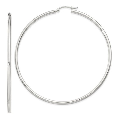 Sterling Silver 67mm Round Hoop Earrings