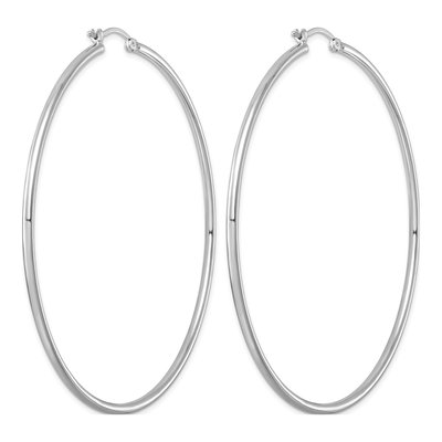 Sterling Silver 72mm Hoop Earrings – view 5