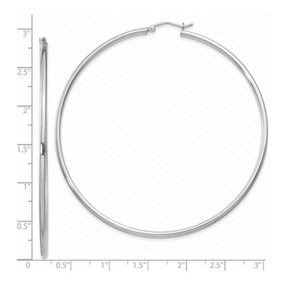 Sterling Silver 72mm Hoop Earrings – view 6
