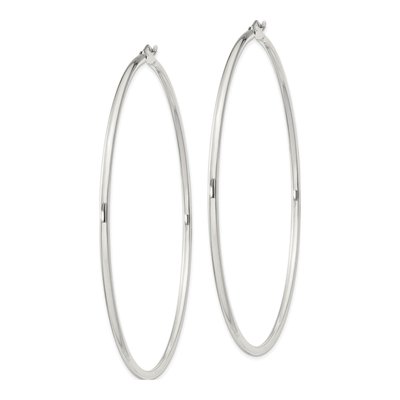 Sterling Silver 72mm Round Hoop Earrings – view 3