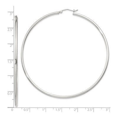 Sterling Silver 72mm Round Hoop Earrings – view 5