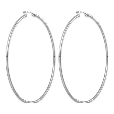 Sterling Silver 82mm Hoop Earrings – view 5