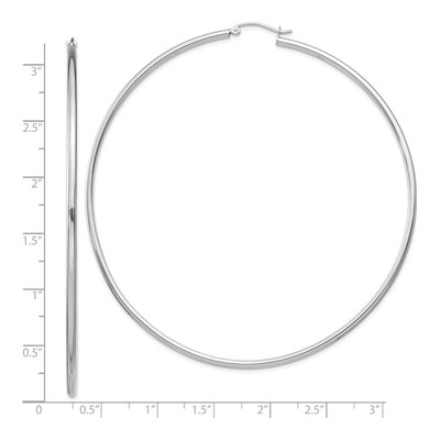 Sterling Silver 82mm Hoop Earrings – view 6